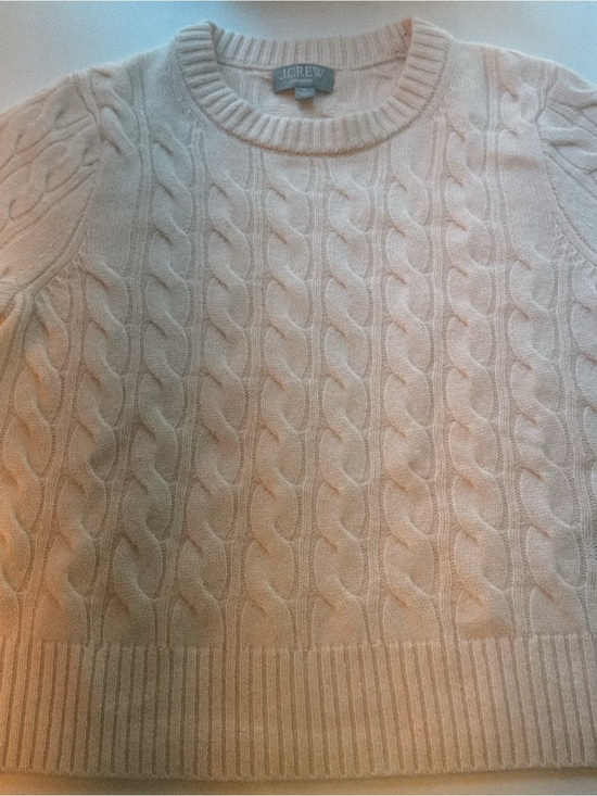 J. Crew Sweaters - J.Crew Cashmere • Whipped Cream Cashmere • Cable Knit Short Sleeve Sweater • M